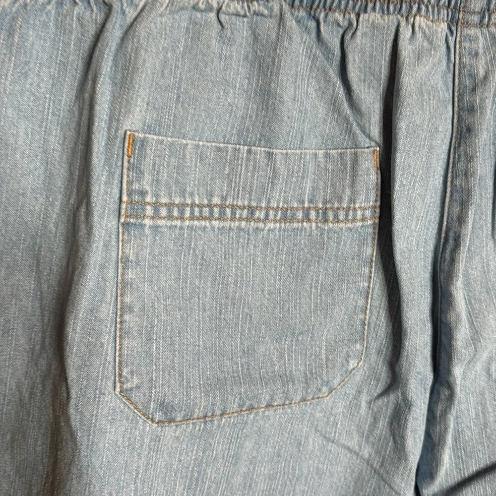 Moda International Vintage Wide Leg Cropped Jeans Size 14 Chambray Denim
